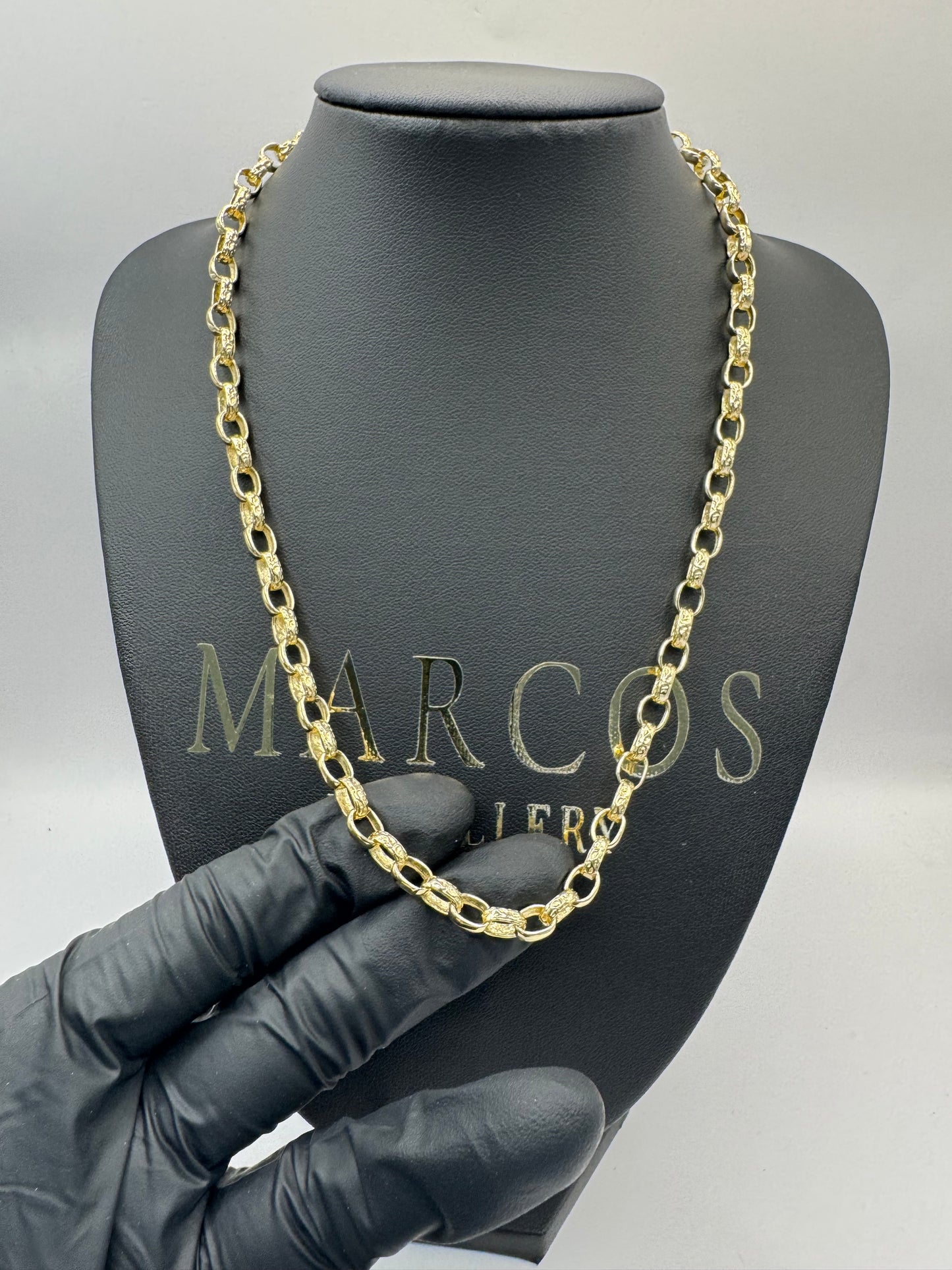 9ct Gold Oval Belcher Chain 19” 6-8mm 26.14g