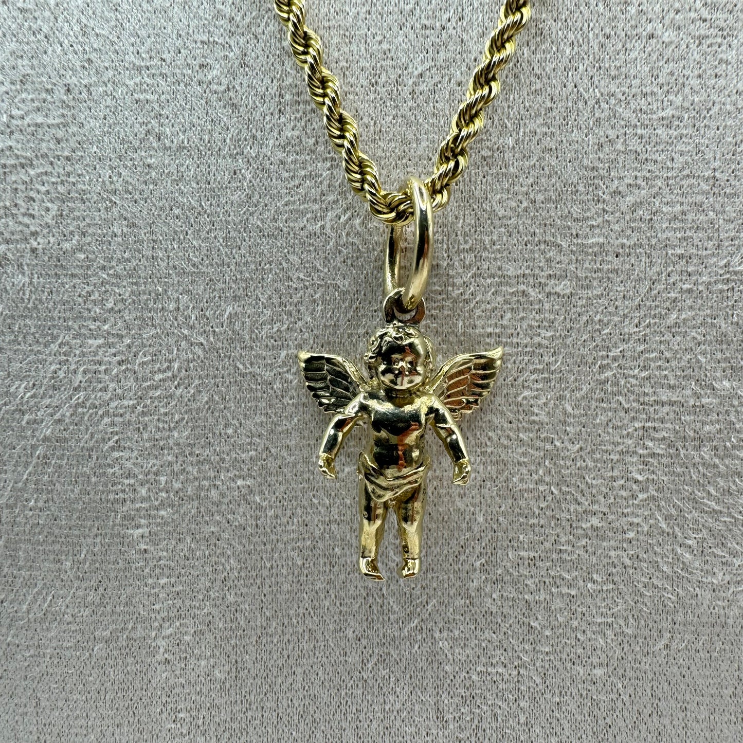9ct Solid Gold Cherub Pendant