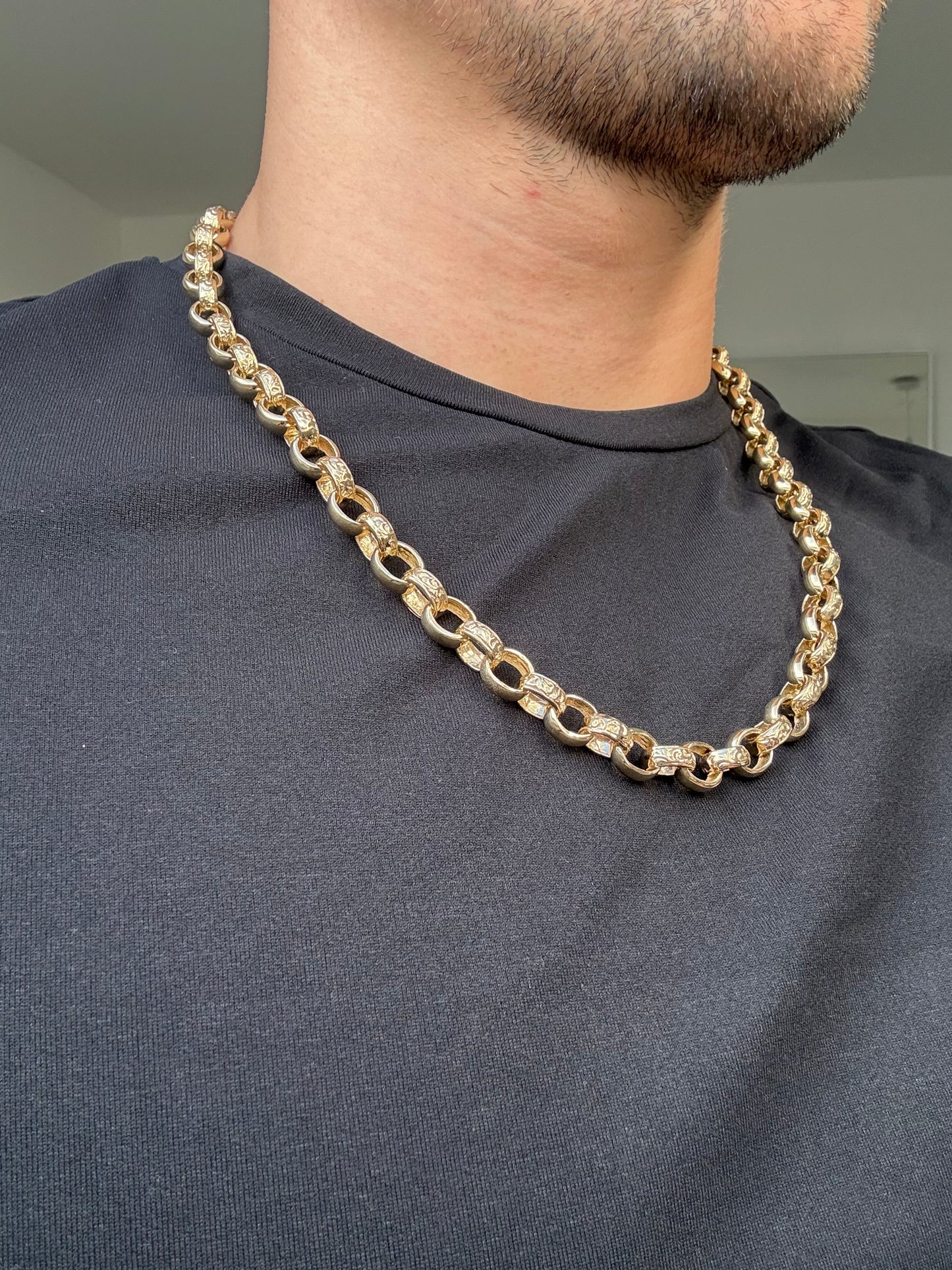 9ct Gold Belcher Chain 24.6" 10mm 73.75g