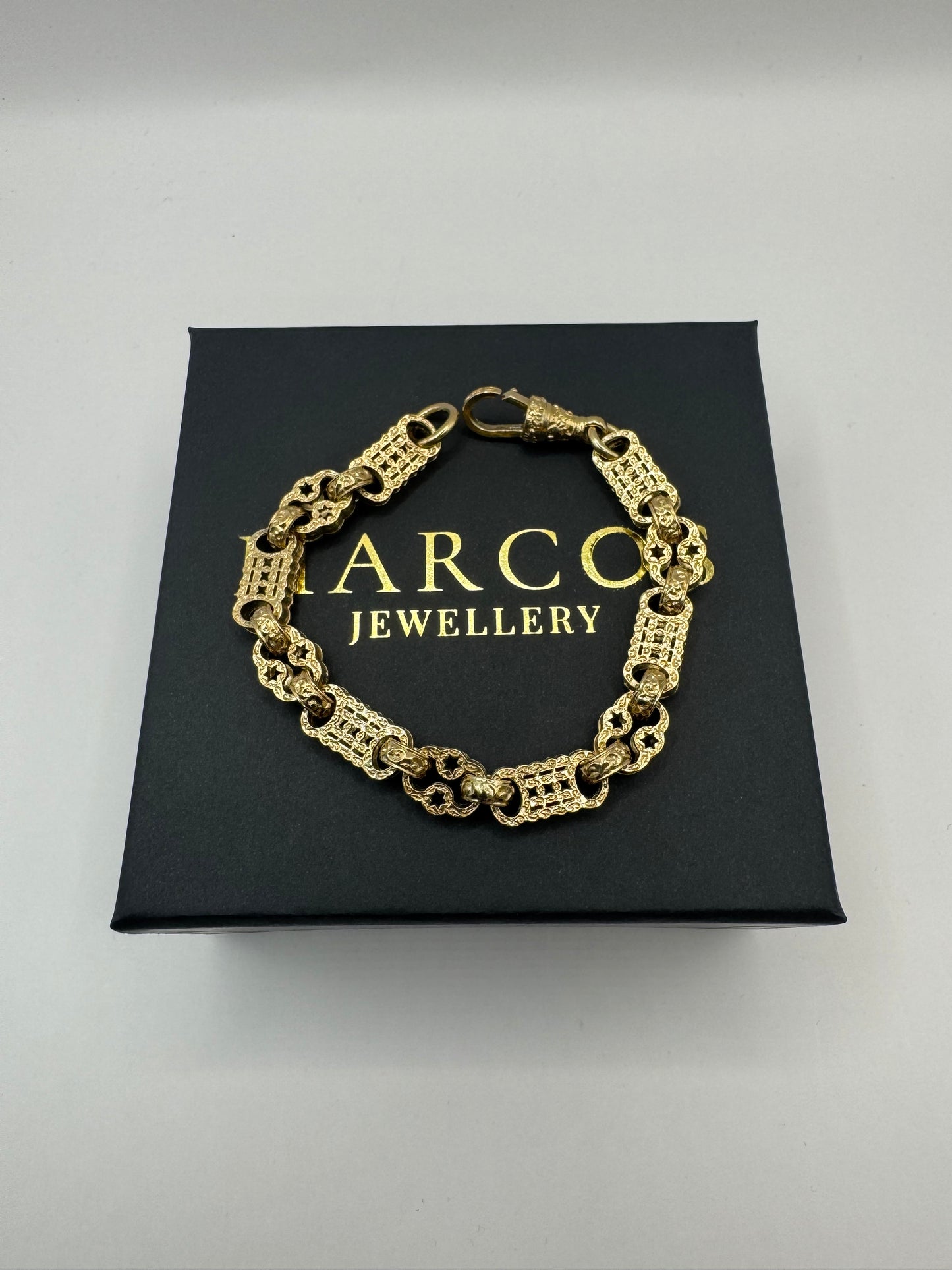 9ct Gold Stars & Bars Bracelet