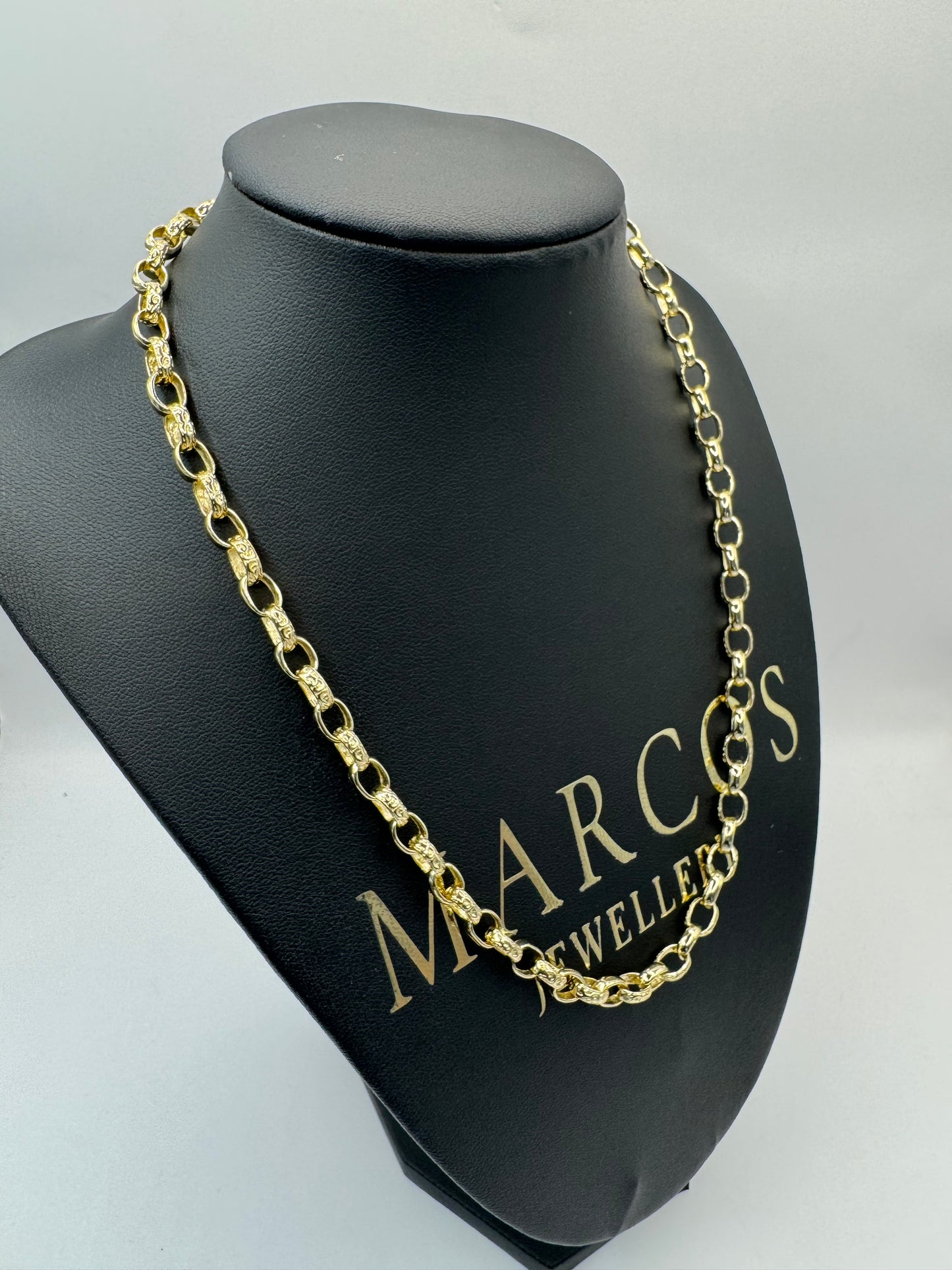 9ct Gold Oval Belcher Chain 19” 6-8mm 26.14g