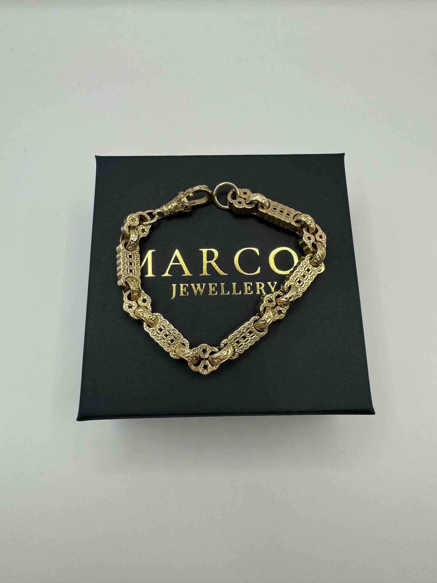 9ct Gold Stars & Bars Bracelet