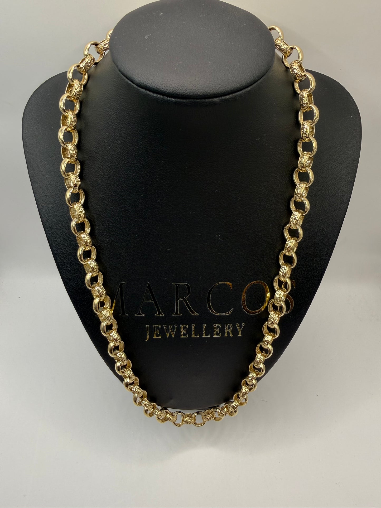 9ct Gold Belcher Chain 24.6" 10mm 73.75g
