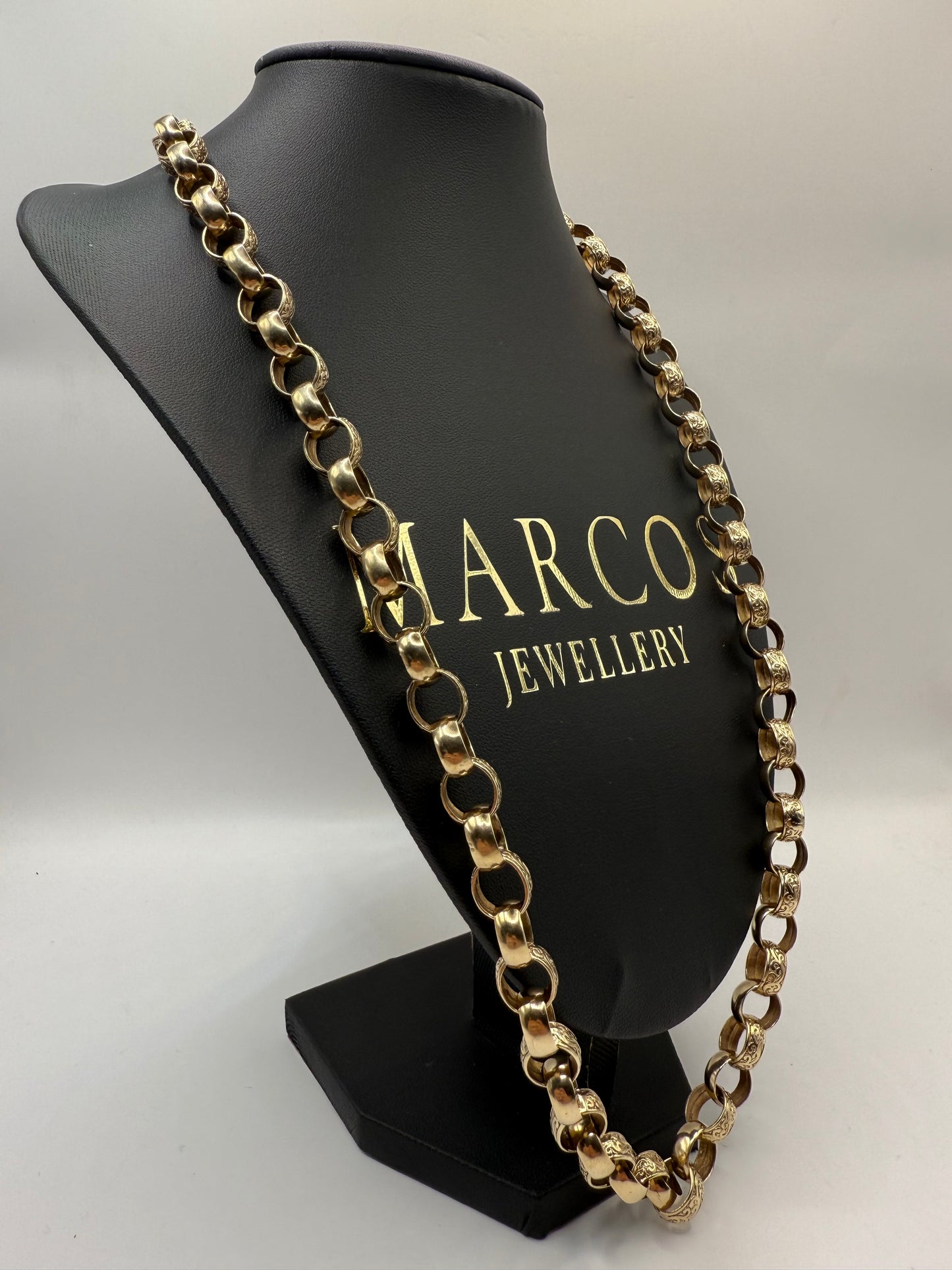 9ct Gold Belcher Chain 27" 10mm 68.62g