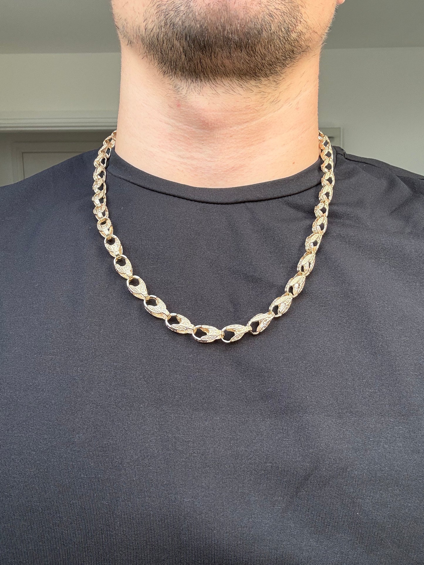 9ct Gold Tulip Chain 24.5" 8mm 58.65g