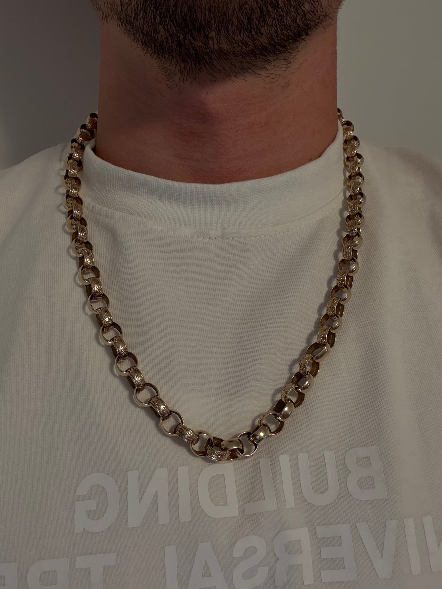 9ct Gold Belcher Chain 27" 10mm 68.62g