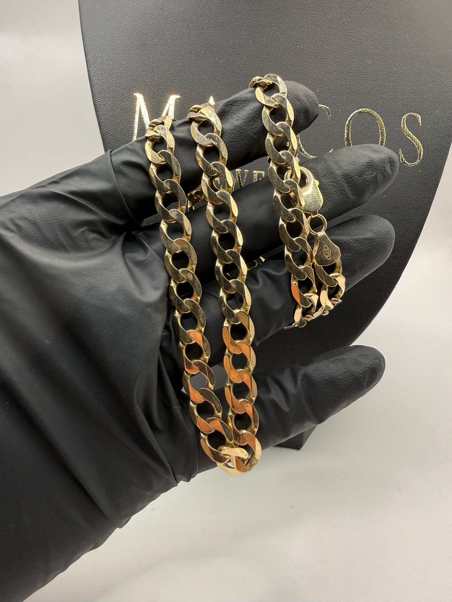 9ct Gold Curb Chain 22.25" 9mm 44.44g