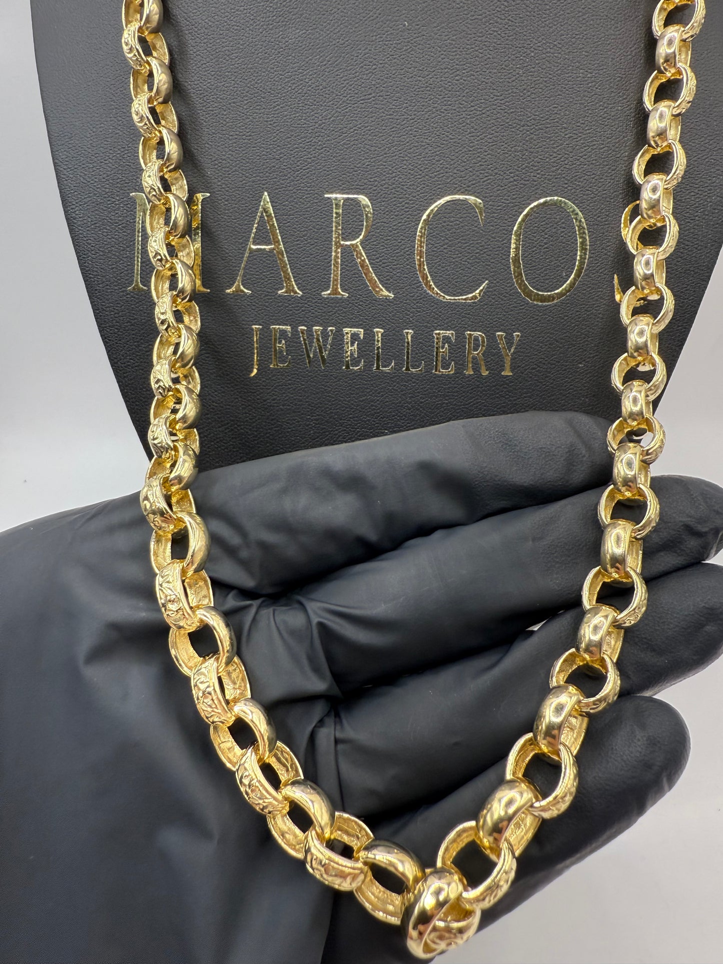 9ct Gold Oval Belcher Chain 24” 9/11mm 70.1g