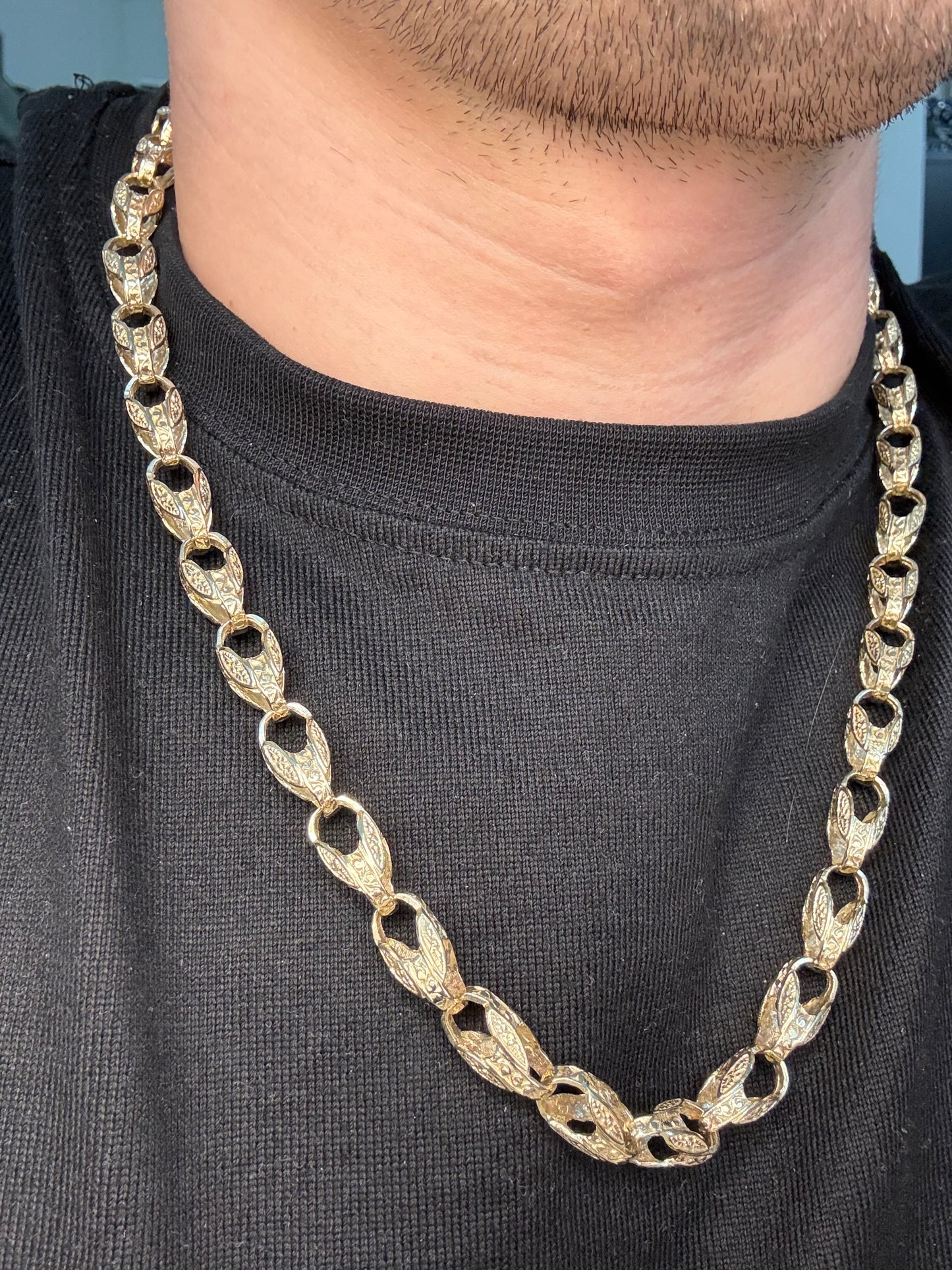 9ct Gold Tulip Chain 24" 8mm 58.1g