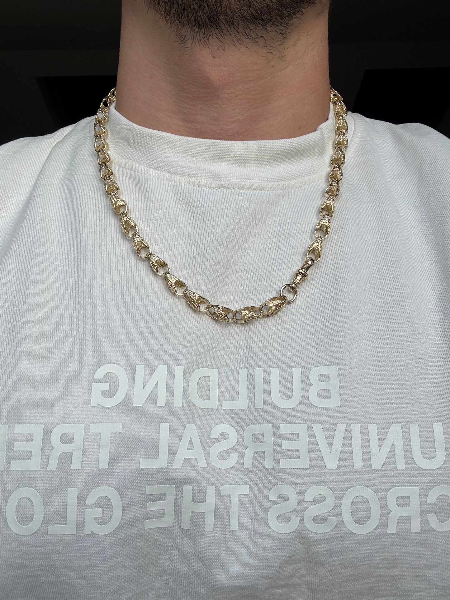 9ct Gold Tulip Chain 25” 8mm 56.31g
