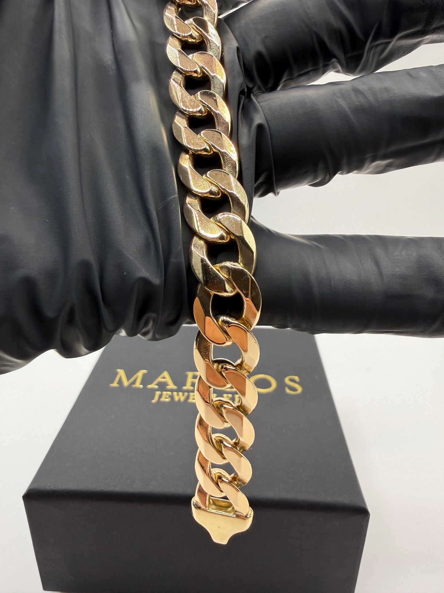 9ct Gold Curb Bracelet 8.1" 12mm 41.2g
