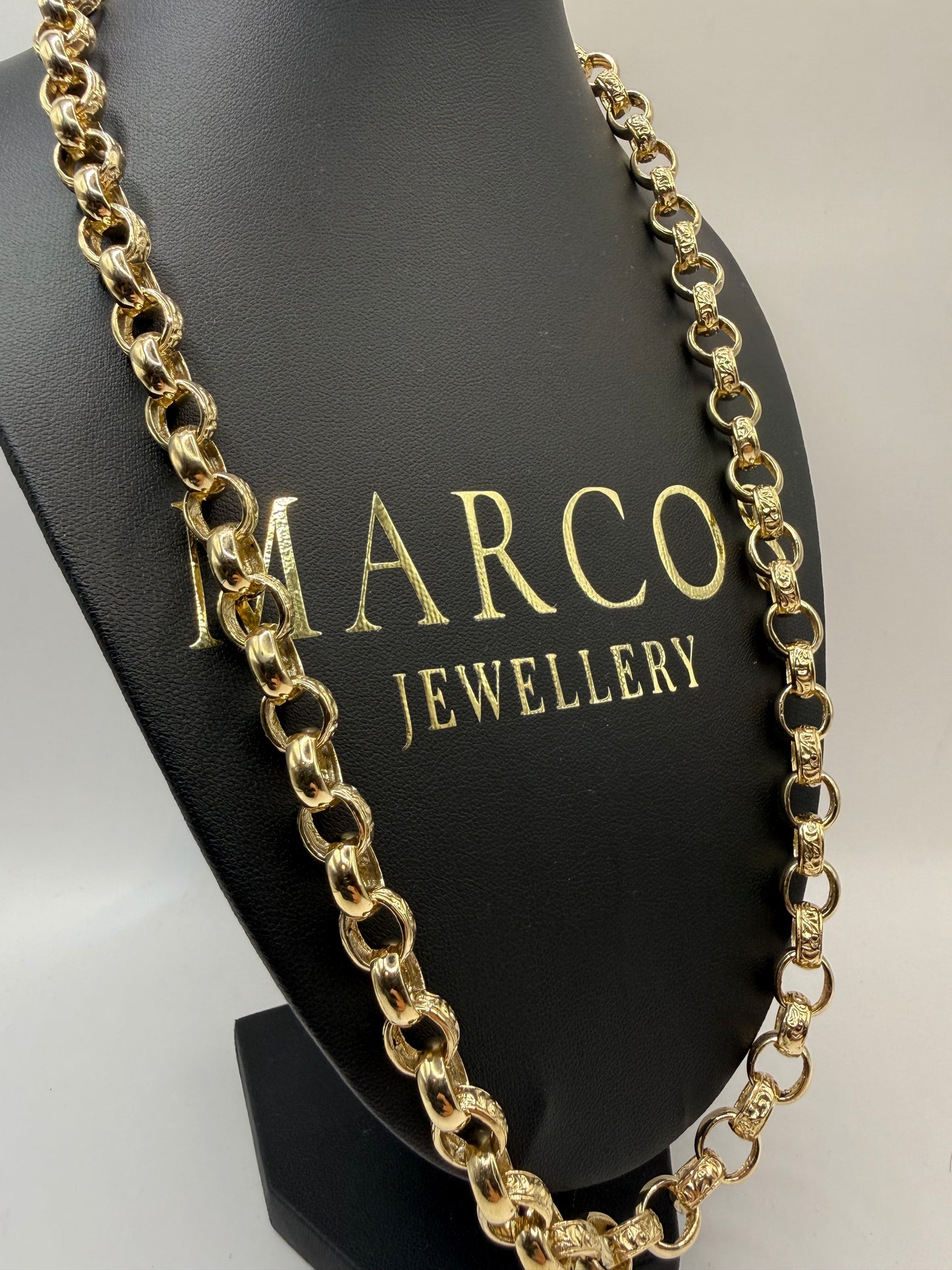9ct Gold Belcher Chain 24.6" 10mm 73.75g