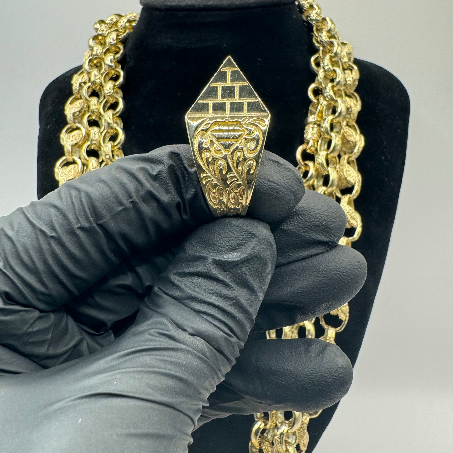 9ct Solid Gold Pyramid Ring