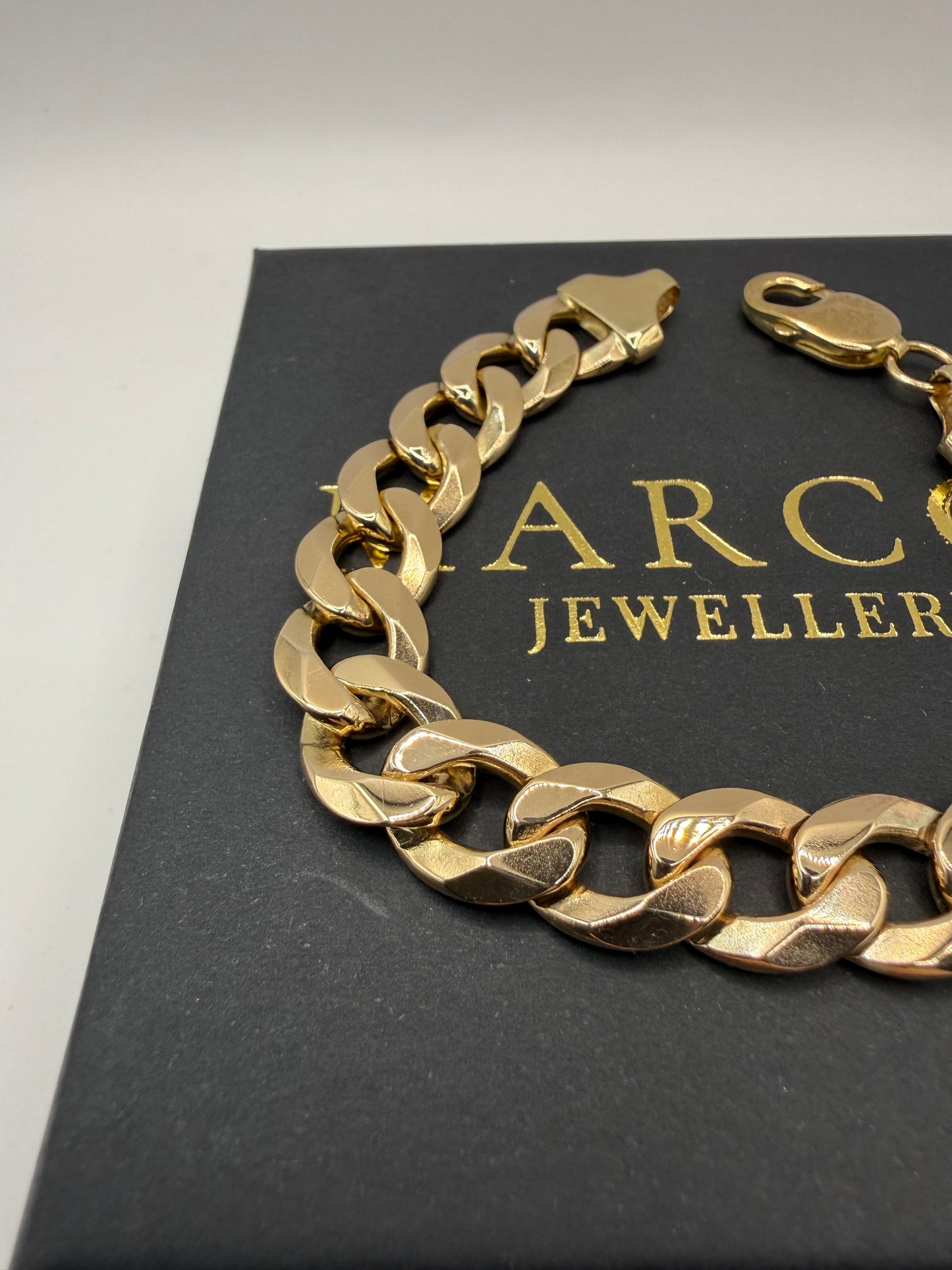 9ct Gold Curb Bracelet 8.1" 12mm 41.2g