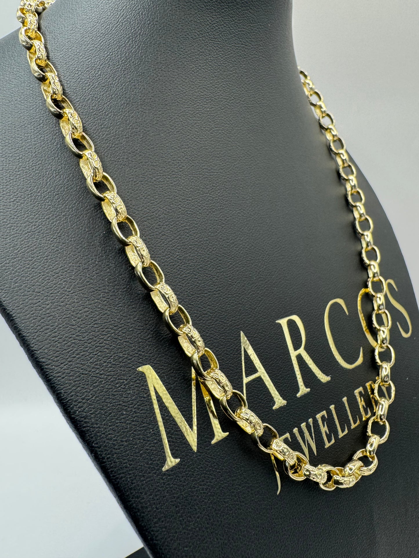 9ct Gold Oval Belcher Chain 19” 6-8mm 26.14g