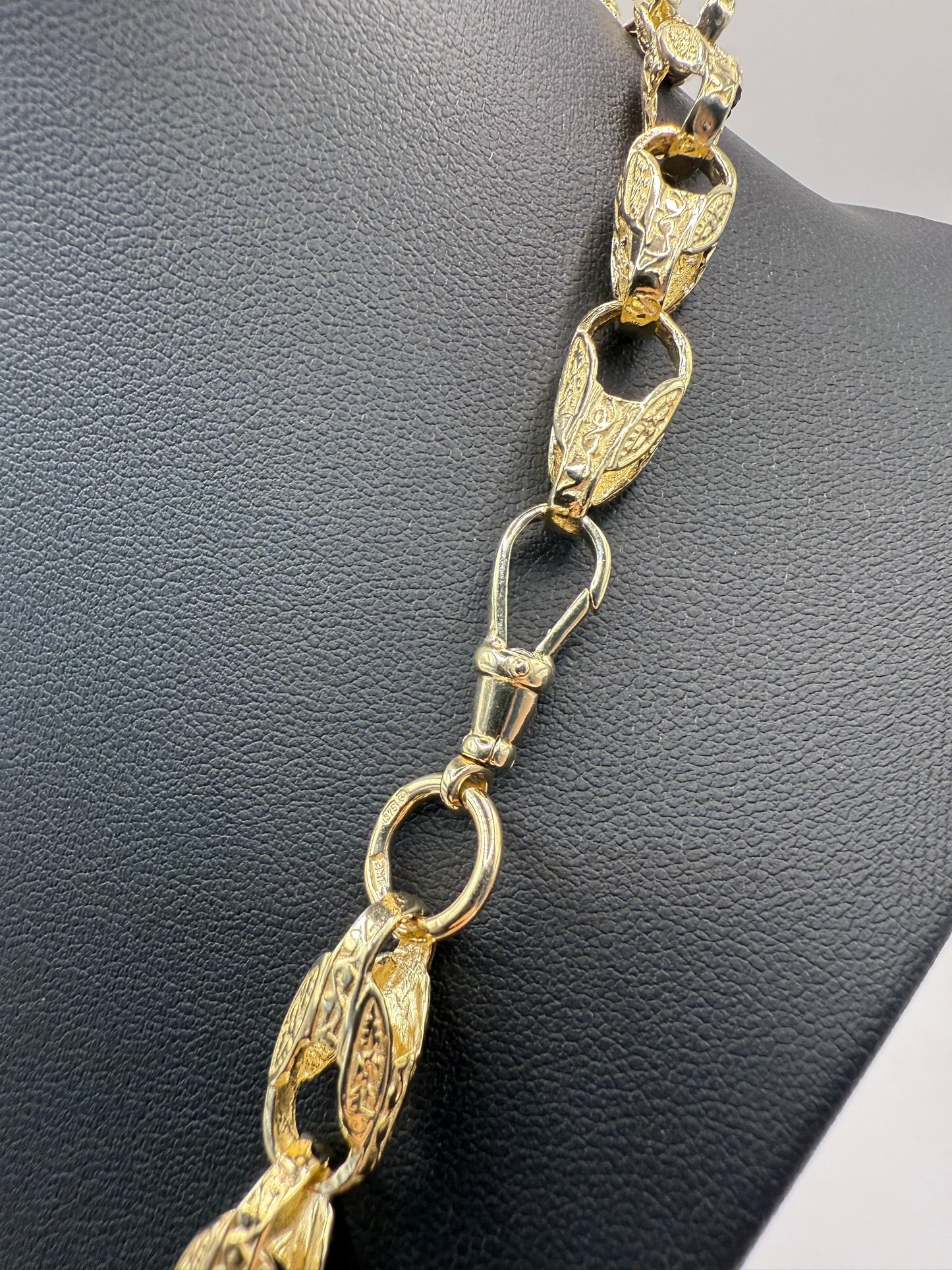 9ct Gold Tulip Chain 22.5” 8mm 50.4g