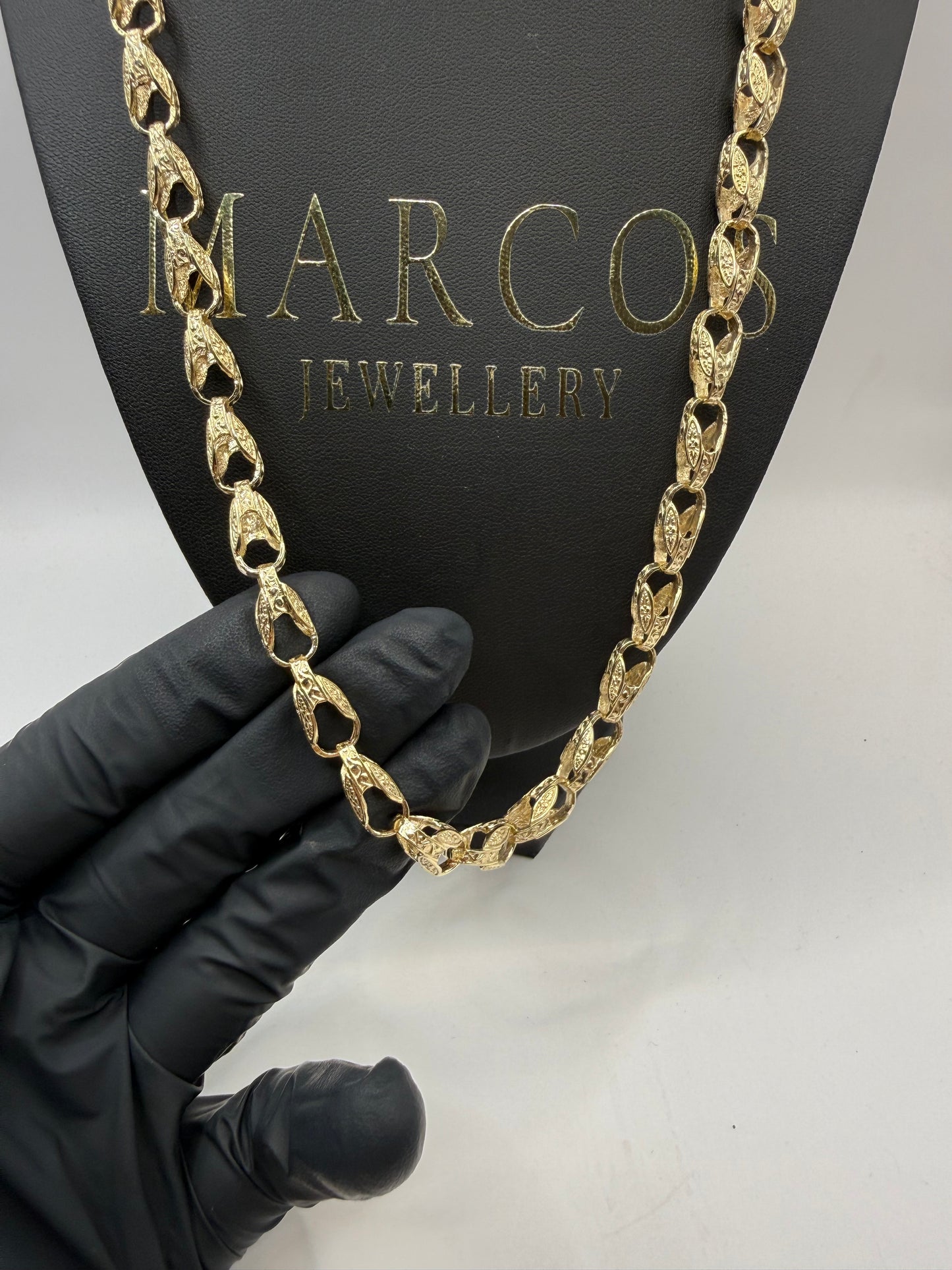 9ct Gold Tulip Chain 24.5" 8mm 58.65g