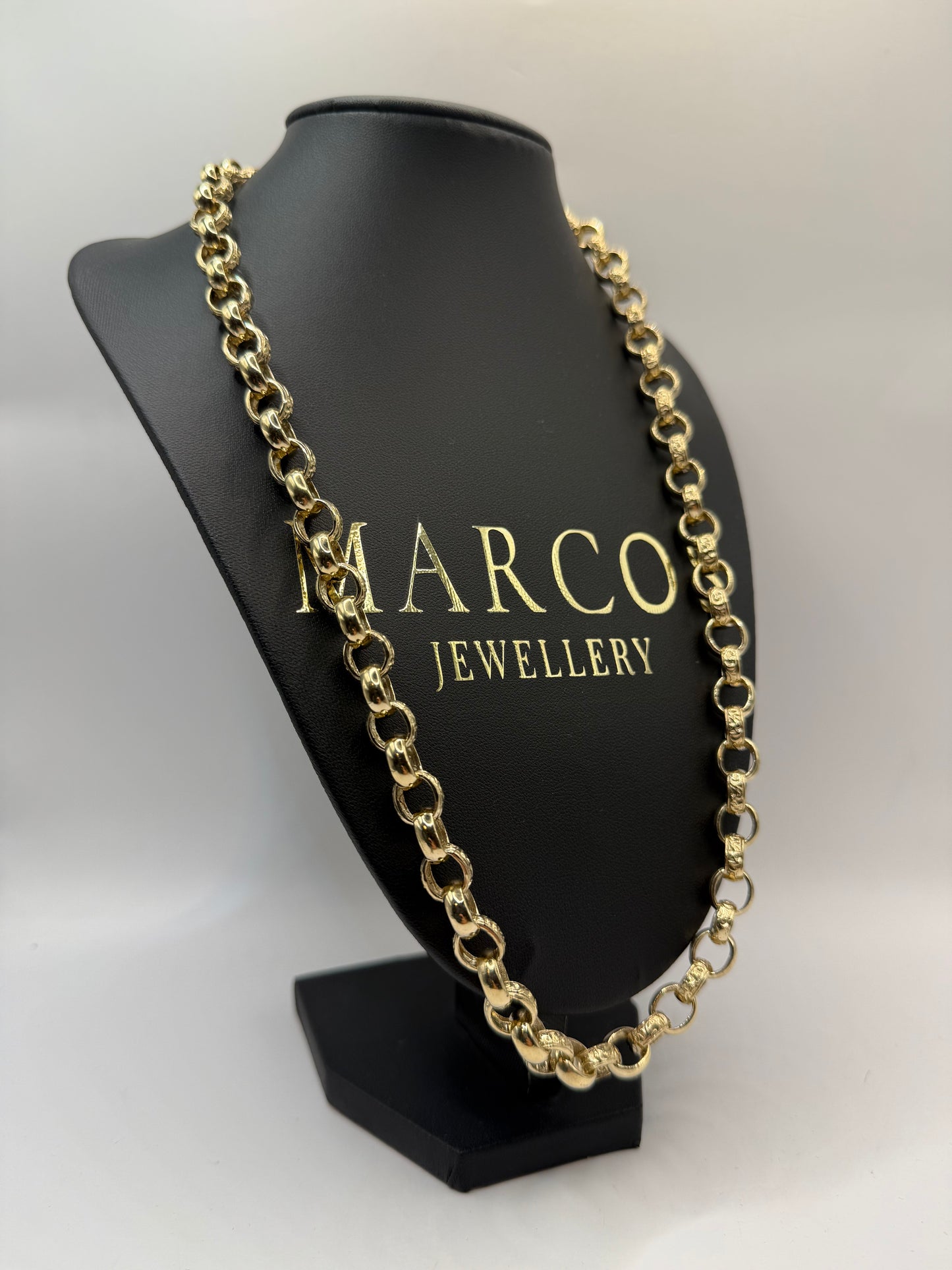 9ct Gold Belcher Chain 24.6" 10mm 73.75g