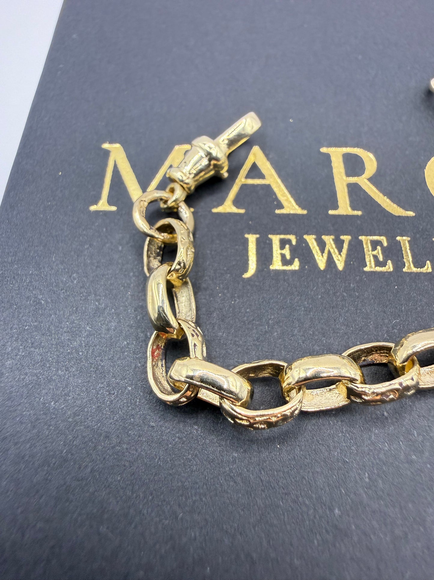 9ct Gold Belcher Bracelet 5.4” 6mm 7.4g