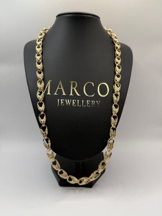 9ct Gold Tulip Chain 26" 8mm 62.8g