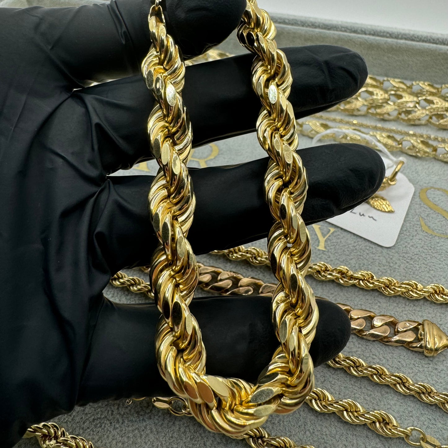 Diamond Cut 9ct Gold Rope Bracelet