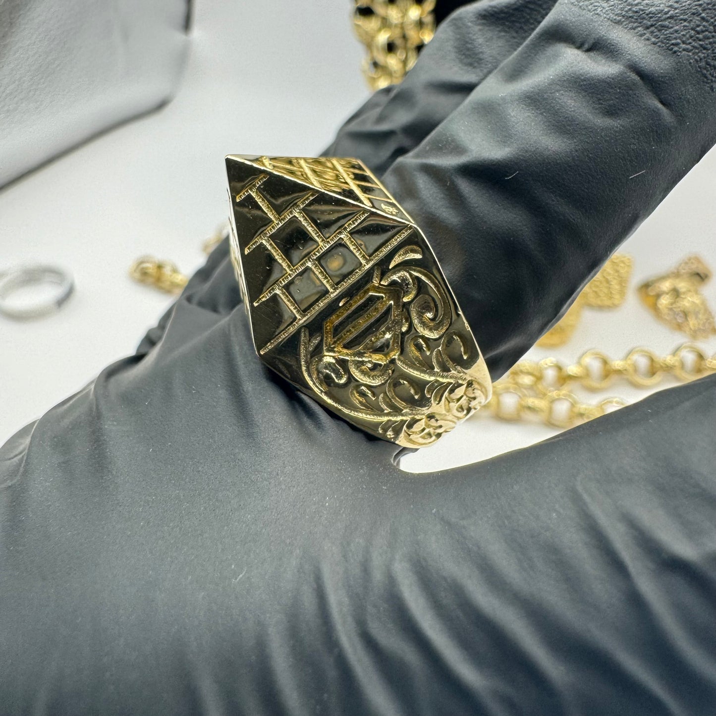 9ct Solid Gold Pyramid Ring