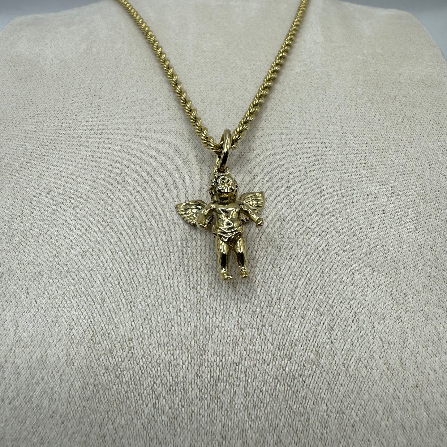 9ct Solid Gold Cherub Pendant