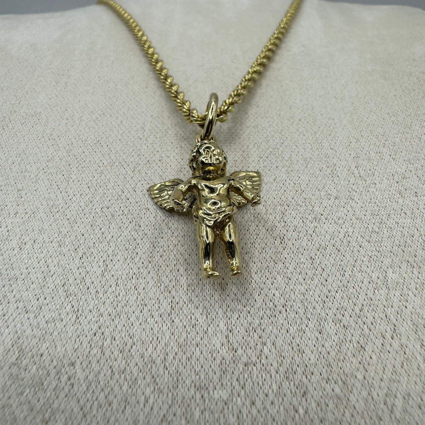 9ct Solid Gold Cherub Pendant