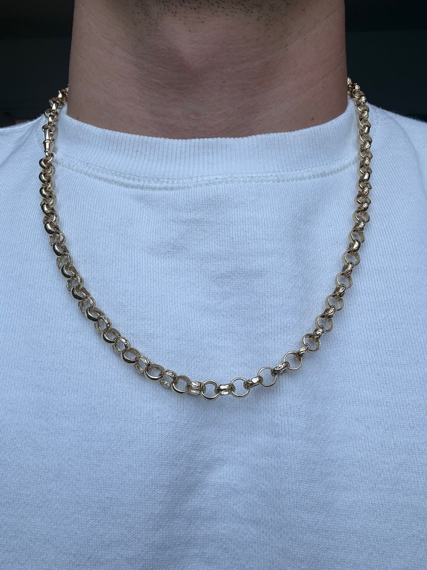 9ct Gold Belcher Chain 24.5” 7.5mm 41.9g