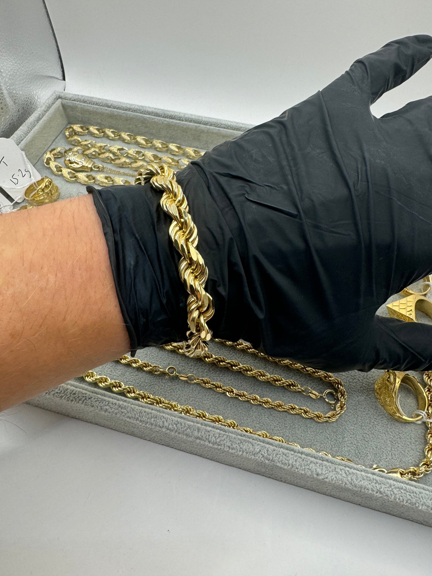 Diamond Cut 9ct Gold Rope Bracelet