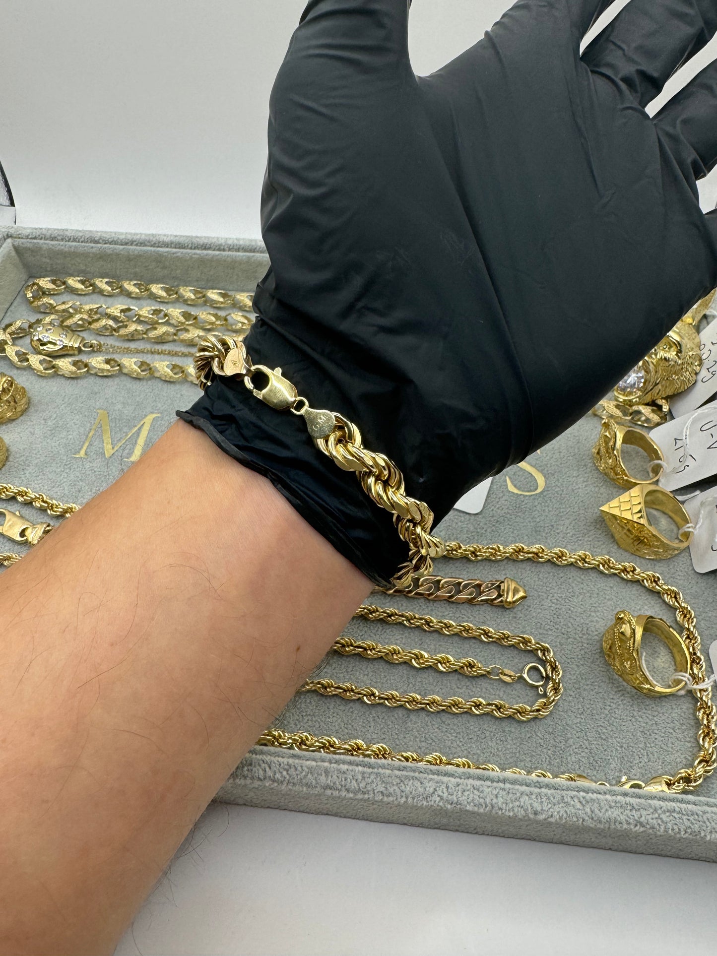 Diamond Cut 9ct Gold Rope Bracelet