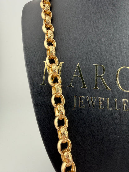 9ct Gold Belcher Chain 27” 10.5mm 80.2g