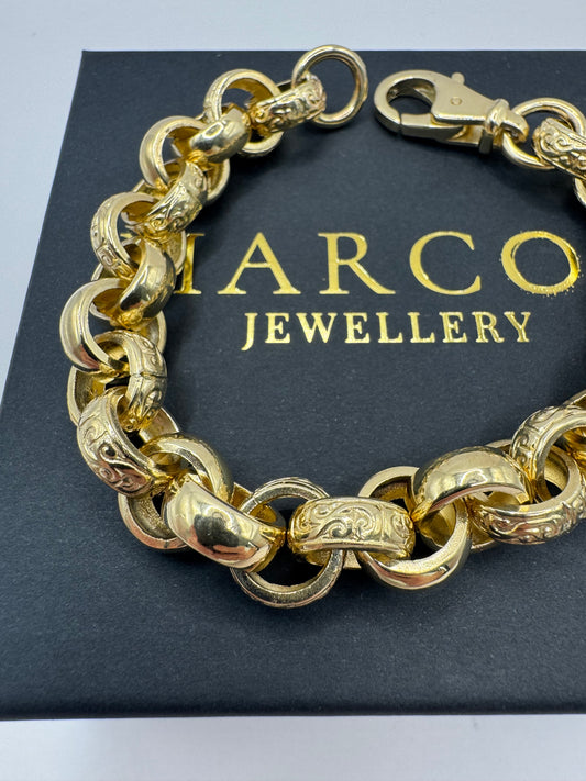 9ct Solid Gold Belcher Bracelet