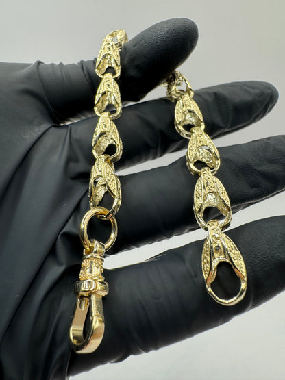 9ct Solid Gold Tulip Bracelet (thin style)