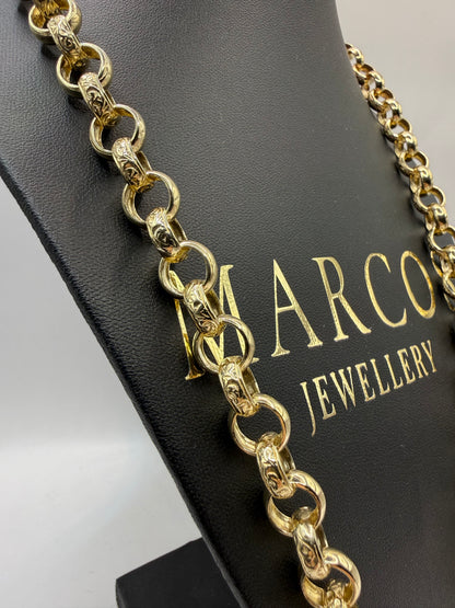 9ct Gold Belcher Chain 25" 11mm 78.4g