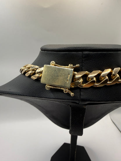 9ct Gold Curb Chain 22" 10mm 124.49g