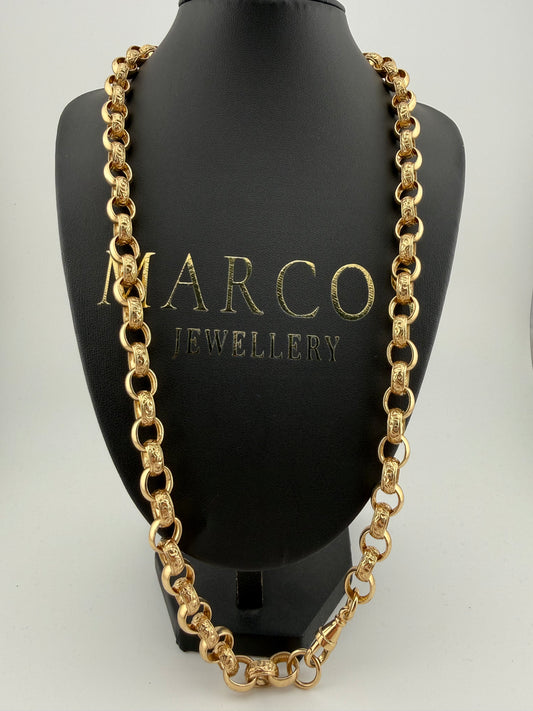 9ct Gold Belcher Chain 27” 10.5mm 80.2g