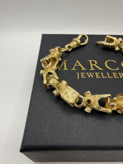 9ct Gold Lego Bracelet 9" 12mm 44.47g