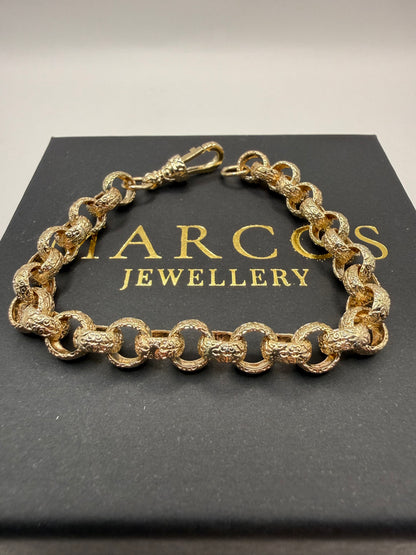 9ct Gold Belcher Bracelet 8" 8.5mm 20.95g