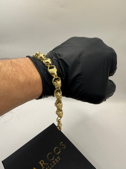 9ct Gold Tulip Bracelet 9.65" 11mm 35.2g