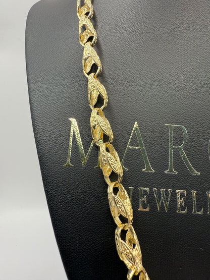 9ct Gold Tulip Chain 22.5” 8mm 50.4g