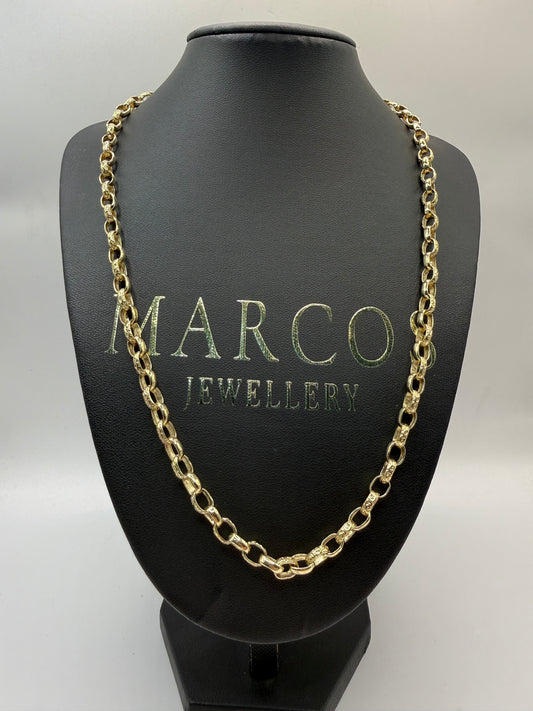 9ct Gold Belcher Chain 22.5" 6mm 30.6g