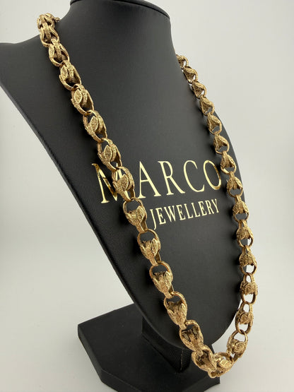 9ct Gold Tulip Chain 24.5" 10mm 81.5g