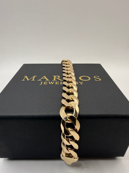 9ct Gold Curb Bracelet 8.1" 12mm 41.2g