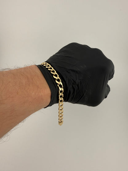 9ct Gold Curb Bracelet 8.2" 8mm 23.59g