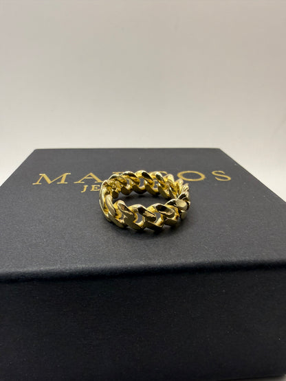 9ct Gold Cuban Ring Size U-V 9.71g