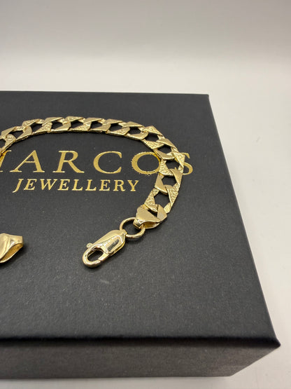 9ct Gold Chaps Bracelet 7" 8mm 8.59g
