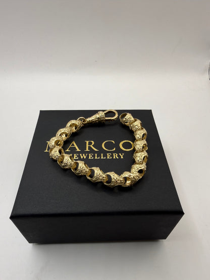 9ct Gold Acorn Bracelet 8" 10mm 35.4g