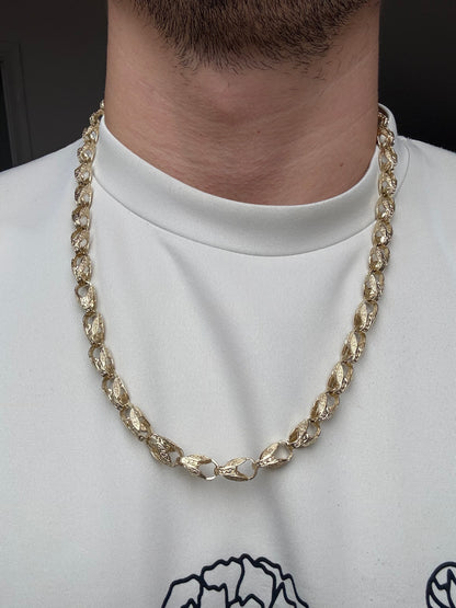 9ct Gold Tulip Chain 25.75" 8mm 59.46g
