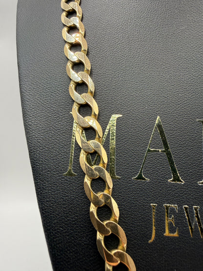 9ct Gold Curb Chain 22.25" 9mm 44.44g